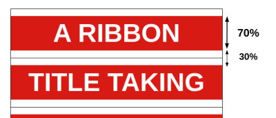 A rectangular shape gradient in red color marked with 70% and 30% of transparent color between lines