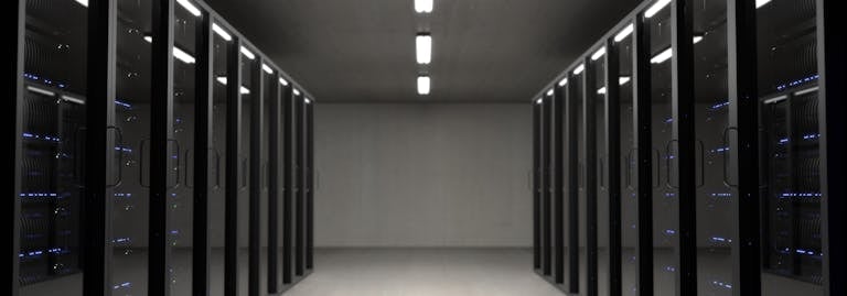 Black Server Racks on a Room